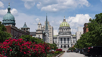 Pennsylvania travels, Allentown & Harrisburg billboards HD wallpaper
