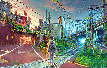At The Crossroads, artist, digital-art, deviantart HD wallpaper