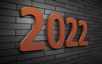 2022 brown 3D digits, , gray brickwall, 2022 business concepts, Happy New Year 2022, creative, 2022 on gray background, 2022 concepts, 2022 new year, 2022 year digits HD wallpaper