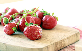 Food, Strawberry, Berries, Branch, Table HD wallpaper