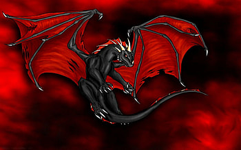 Black red dragon HD wallpaper