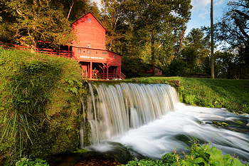 Hodgson Grist Mill, Missouri, waterfall, nature, usa, mill HD wallpaper
