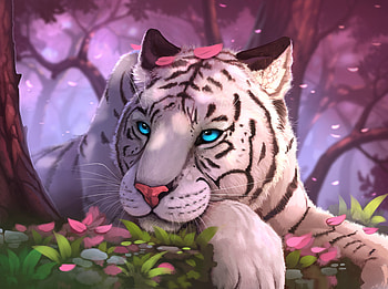 Art, Sight, Opinion, Tiger, Blue Eyed, Blue-Eyed HD wallpaper