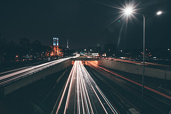 Cities, Shine, Light, Road, Traffic, Movement, Night City, Minneapolis HD wallpaper