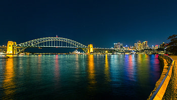 Night view, Sydney Harbor Bridge HD wallpaper