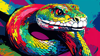 Colorful AI-Generated Snake Art, AI Art, Animal, snake HD wallpaper