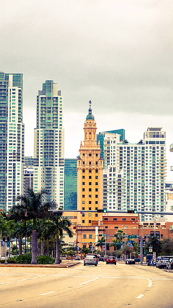 dom Tower, Miami HD phone wallpaper