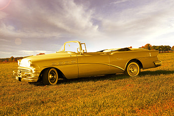 goldencar, grass, gold, car, yellow HD wallpaper