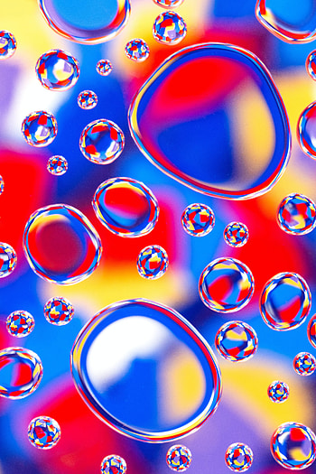 Abstract, Water, Bubbles, Reflection, Multicolored, Motley, Form HD phone wallpaper