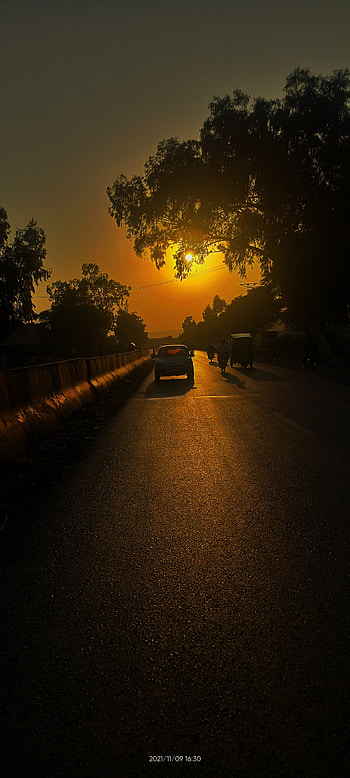 Sunset, alone HD phone wallpaper