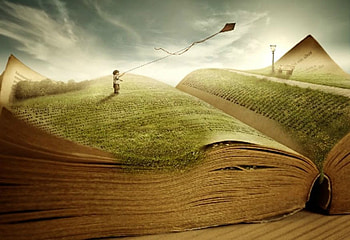 Imagine, books, children, reading, fantasy HD wallpaper