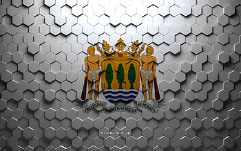 Flag of Gipuzkoa, honeycomb art, Gipuzkoa hexagons flag, Gipuzkoa 3d hexagons art, Gipuzkoa flag HD wallpaper