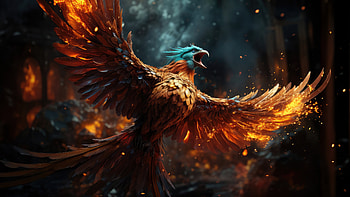 Phoenix Burning Feathers, phoenix, artist, artwork, digital-art HD wallpaper