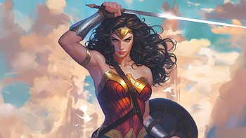 Saga Of The Wonder Woman, wonder-woman, superheroes, artwork, digital-art, ai HD wallpaper