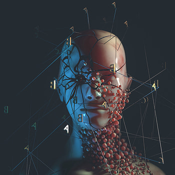 3D, Grid, Head, Balls, Connections, Connection, Dummy, Mannequin HD phone wallpaper