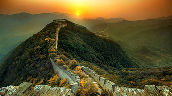 Nature, Grass, Great Wall Of China, View From Above, Handsomely, It's Beautiful HD wallpaper
