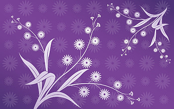 Flowers, Leaves, Violet, Vector, Purple HD wallpaper
