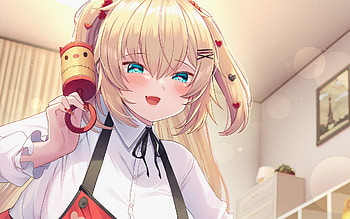 Akai Haato, Virtual YouTuber, VTuber, artwork, manga, Akai Haato channel HD wallpaper