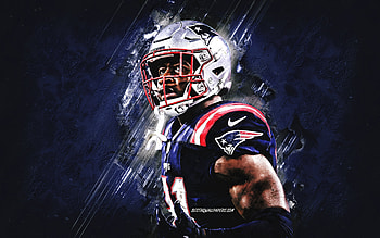 Jonnu Smith, New England Patriots, NFL, American football, blue stone background, grunge art, National Football League, USA HD wallpaper