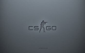 Counter-Strike Global Offensive logo, gray creative background, Counter-Strike emblem, CSGO logo, gray paper texture, Counter-Strike, gray background, Counter-Strike 3d logo, Counter-Strike Global Offensive HD wallpaper