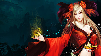 Fantasy girl, happy lakes, frumusete, asian, fantasy, luminos, girl, orange, hand HD wallpaper