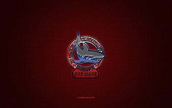 HC TWK Innsbruck, Austrian hockey club, EIHL, blue logo, red carbon fiber background, Elite Ice Hockey League, hockey, Innsbruck, Austria, HC TWK Innsbruck logo HD wallpaper