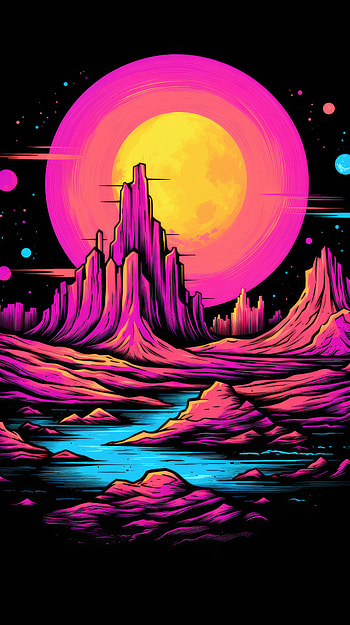 Colorful Dark Mountain, colorful, black, nature, mountain HD phone wallpaper