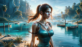 Lara Croft In All Her Glory, tomb-raider, lara-croft, games, ai-girls, ai, artist, artwork, digital-art, video-games, deviantart HD wallpaper