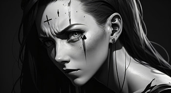 Angry woman, Black & White HD wallpaper