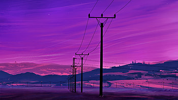 Cable Lines , artist, artwork, digital-art, artstation, pink, synthwave HD wallpaper