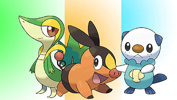 starters, fire and water, tepig, grass, oshawatt, snivy HD wallpaper