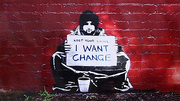 banksy i want change HD wallpaper