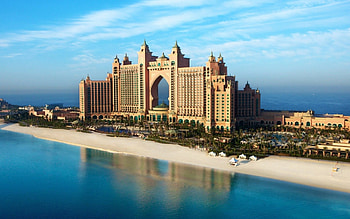 Atlantis - The Palm, UAE, island, Dubai, Atlantis, man made, ocean, The Palm, wate HD wallpaper