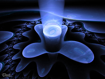 Birth Of a Galaxy, blue, abstract, 3d, digital art, fractal HD wallpaper