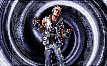 Sterling, blue grunge background, Fortnite, vortex, Fortnite characters, Sterling Skin, Fortnite Battle Royale, Sterling Fortnite HD wallpaper