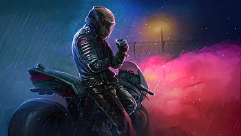 Born To Ride Biker Boy, biker, helmet, motorcycle, artist, artwork, digital-art, deviantart HD wallpaper