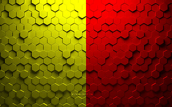 Flag of Bergamo, honeycomb art, Bergamo hexagons flag, Bergamo, 3d hexagons art, Bergamo flag HD wallpaper