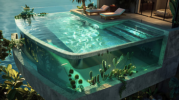 Luxury Infinity Pool, pool, luxury, Modern Architecture HD wallpaper