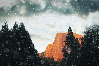 Nature, Trees, Sky, Mountains, Snow, Rocks HD wallpaper