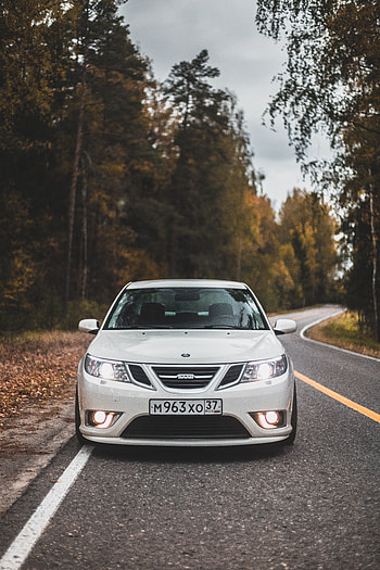 Cars, Road, Car, Front View, Machine, Saab 9-2X, Saab HD phone wallpaper