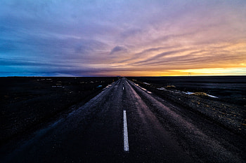 Nature, Sunset, Road, Markup HD wallpaper