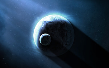 Space, planet, earth and moon HD wallpaper