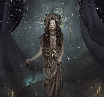 Sun Goddess, art, goddess, sun, golden, fantasy, girl HD wallpaper