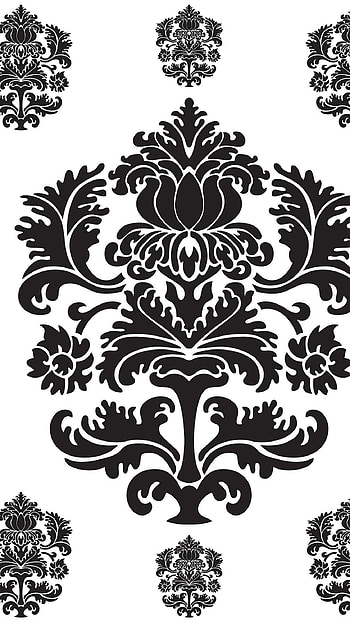 Damask, Black Design HD phone wallpaper