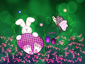 easter bunny , easter, abstract, wp, fantasy HD wallpaper
