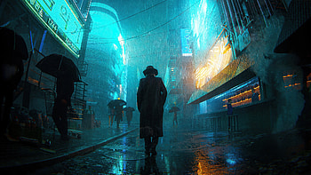 Detective In Cyber City, cyberpunk, scifi, artist, artwork, digital-art, artstation HD wallpaper