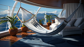 Relaxing Hammock on a Luxurious Porch - AI Art, AI Art, man made, hammock HD wallpaper