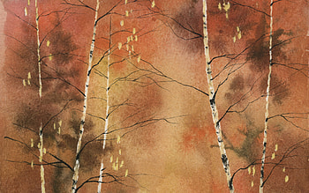 Chinese painting in watercolor, chinese, chinese painting, painting, red HD wallpaper