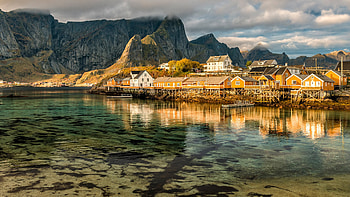 Norwegian village, Stunning scenery, Landscape charm, Tranquil beauty HD wallpaper