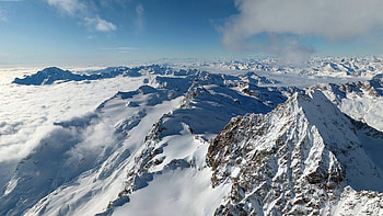 Bird's eye view, Winter Himalayas, Scenic landscapes, Majestic beauty HD wallpaper